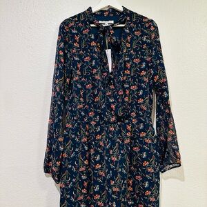 BCBG generation Navy Blue with Floral Romper new with tags
